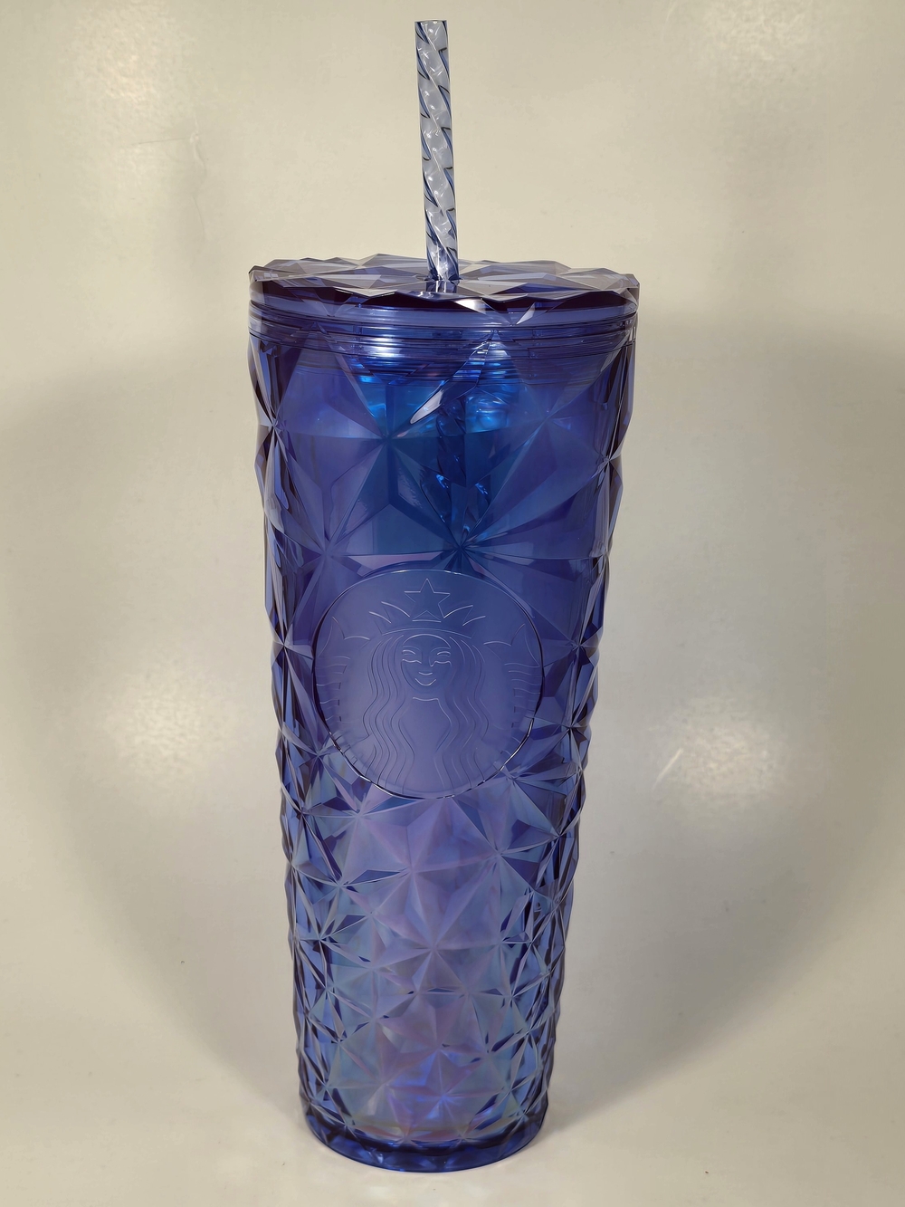 Starbucks Purple Iridescent Geometric Prism Venti Cold Cup Tumbler 24oz NWT